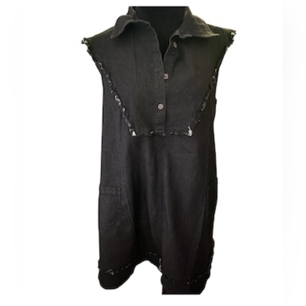 Black Sleeveless Jean style Dress